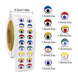 BLMHTWO 2000 Pieces Eye Stickers Large Googly Eyes Self Adhesive Stickers Labels Colorful Cartoon Wiggle Eye Stickers Eyeball Stickers for DIY Crafts Scrapbook Notebook Party Favor