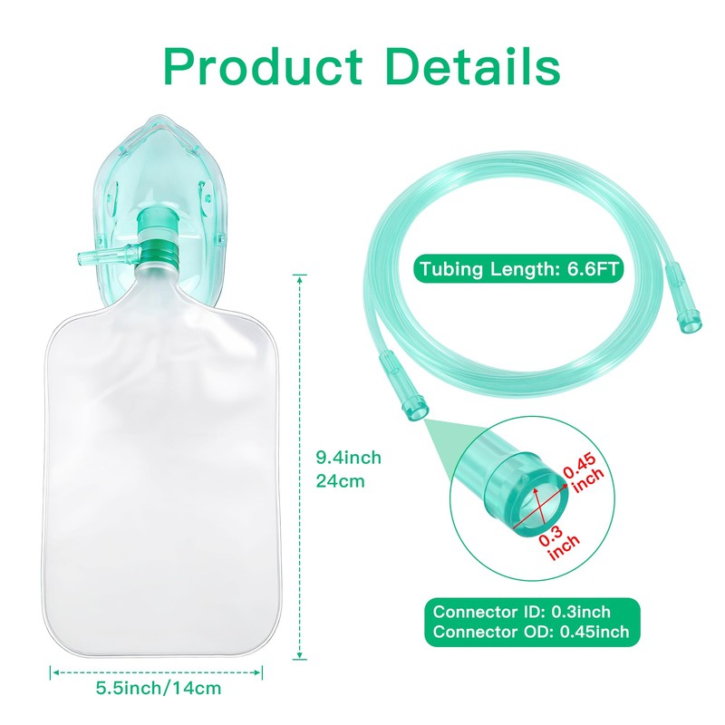 ANSNF High Flow Oxygen Mask for Adult, Non-Rebreather with Reservoir