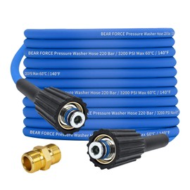 Super Flexible Pressure Washer Hose M22 Brass Fitting 32ft 1/4" 3200PSI, Kink Resistant Extension Hose,Power Washer Hose Replacement for Ryobi, Troy Bilt, Greenworks, CRAFTSMAN Most Brand Power Washer