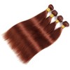 Reddish Straight Bundles Human Hair Color 33 Copper Red Brown