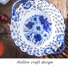 YYMayLsh Decorative Ceramic Candy Bowl, Blue and White Chinoiserie Pattern,