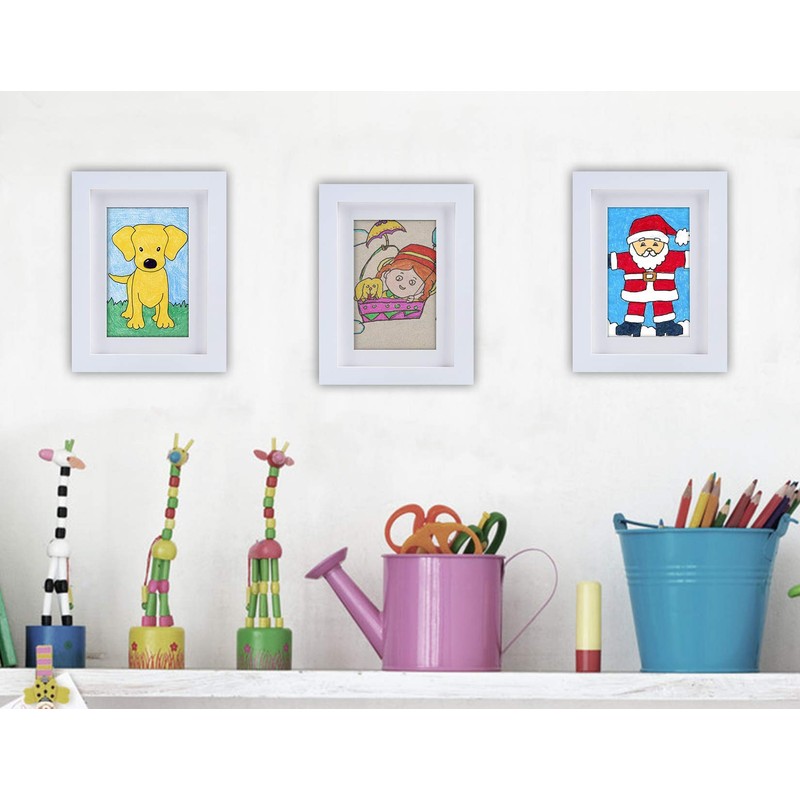 Picture Frames 5x7 White Nature Solid Wood 2 Pack for