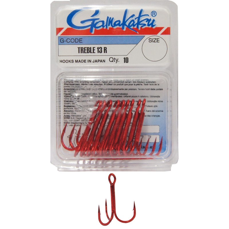 Gamakatsu Treble 13 Treble Hooks, Size: 2, Colour: Nickel