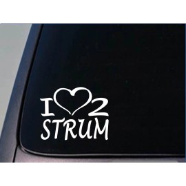 EZSTIK I heart to strum sticker *H218* 8 inch wide vinyl acoustic guitar decal