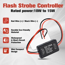 Podoy GS-100A Flash Strobe Controller Flasher Module for LED Brake Tail Stop Light 12V-24V