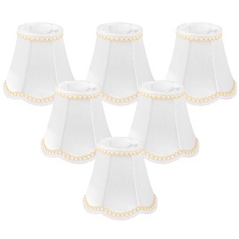 Chandelier Lamp Shades，Small Lamp Shades Clip on Bulbs for Candelabra Bulbs, 3" X 5.1" X 4.7" Chandelier Shades 6 Pcs, Mini Lampshades for Table Chandelier Wall Lamp, Home Decor Fabric Linen Shade