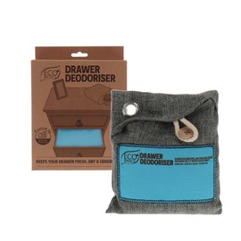 Eco Basics Drawer Deodoriser – Natural Bamboo Charcoal, Moisture & Odor Absorber, Reusable Up to 1 Year, Eco-Friendly Freshness for Drawers, Cabinets, & Small Spaces, 16x14cm