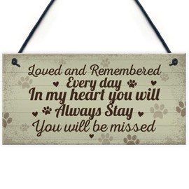 RED OCEAN Hanging Pet Memorials Cat Plaque Pet Memorials Dog Remembrance Grave Plaque Keepsake Gift