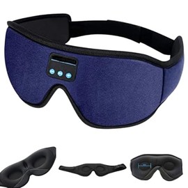 ePalZoneXP Wireless Bluetooth 5.2 Sleep Mask Sleep Headphones, 3D Eye Mask for Sleeping Music, Over-Ear Headphones, Blue