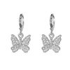 Just Follow Rhinestone Butterfly Drop Gold Hoop Earrings - 9mm,