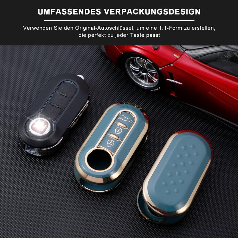 Misuyue Fiat 500 Key Cover, TPU Car Key Case for