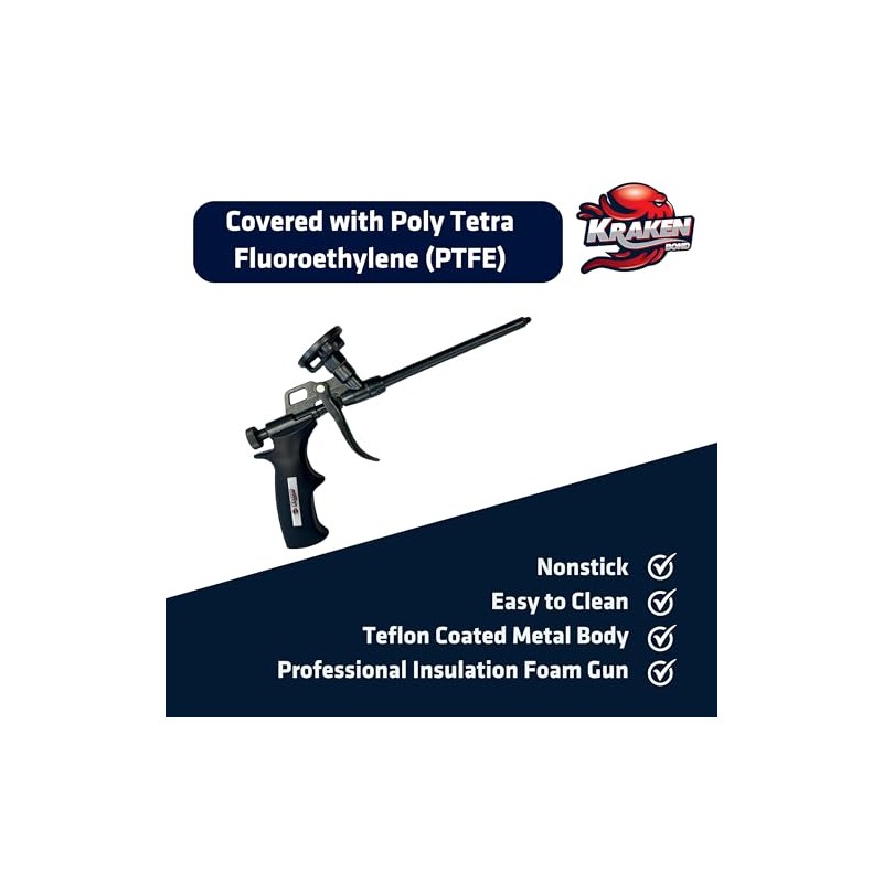 Kraken Bond PRO Foam Gun - 8 Inch Durable Spray