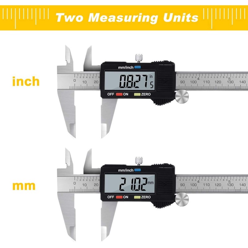 Adoric Digital Caliper, Electronic Digital Caliper Stainless Steel Body with