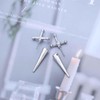 Cybche Gothic Sword Ear Jacket Earrings Cz Sword Earrings Silver