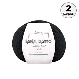 Cashmere and Extra-fine Merino Wool Luxurious Yarns for Hand Knitting and Crocheting, Made in Italy (Black - 1500, 2)