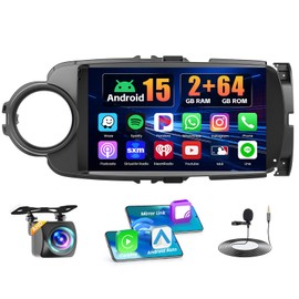 2+64GB Realdio Android 15 Car Radio for Toyota Yaris 2012-2017 with Wireless CarPlay Android Auto, 9 Inch Touch Screen Car Stereo for Yaris with GPS WiFi Bluetooth EQ FM/RDS 26UI AHD Backup Camera