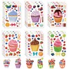24 Sheets Cupcake Make a Face Sticker Sheets for Kids