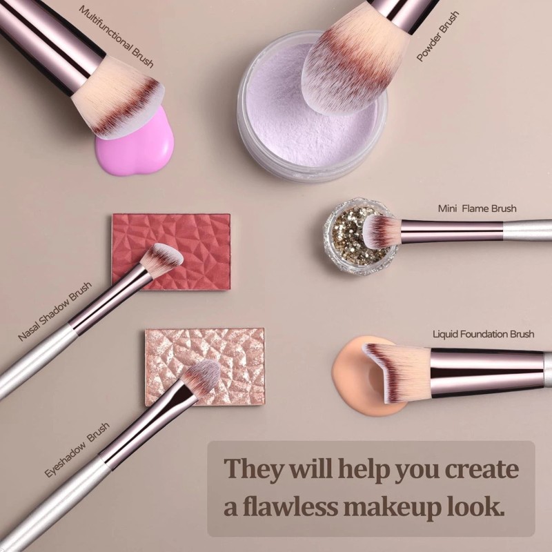 BS-MALL Makeup Brush Set 18 Pcs Premium Synthetic Foundation Powder