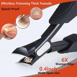 SG Nekoo Toe Nail Clippers for Thick Nails for Seniors, Splash Proof Trim Fingernail and Ingrown Toenail, Ergonomic Non-Slip Grip Nail Clippers for Men Women (ZJQTZ3P)