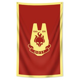 LCFHOME Orbital Drop Shock Troopers Flag ODST Red Banner Tapestry Wall Hanging Flag (36x60in/90x150cm，150Polyster,HD Printing) Man Cave Home Office Bed Room Decor