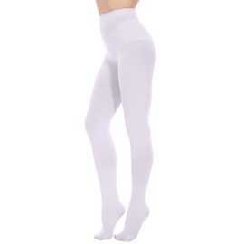 Citystl Opaque White Tights for Women, 80D Solid Color Soft Tights, Control Top Microfiber Pantyhose for women(White-S/M)
