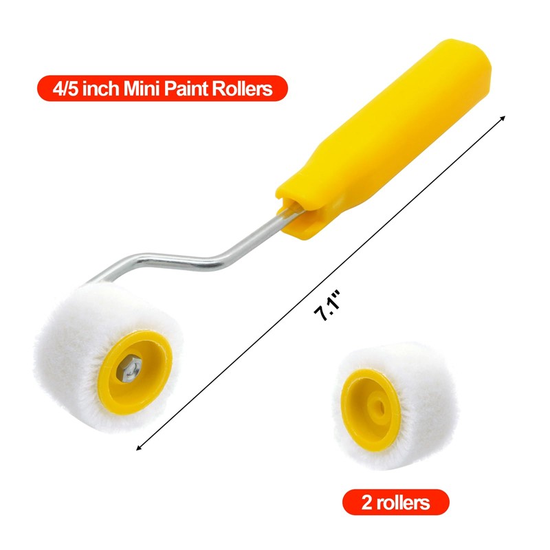 MingQiEven 4/5 inch Mini Paint Rollers for Touch up Trim