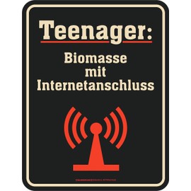 Original RAHMENLOS Decorative Tin Sign for Teenagers - Biomass with Internet Connection