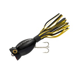 Arbogast Hula Popper Topwater Fishing Lure, YBS Black, G770 (1 3/4 in, 1/4 oz)