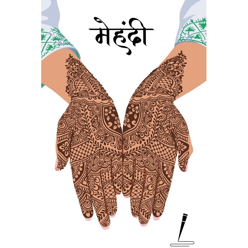 Pair of Beautiful Mehendi Temporary Tattoo– Ideal for Intricate DIY