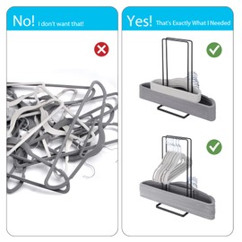 Hanger Organizer Stacker,Storage Rack Holds up to 58 Velvet Hangers for Closet & Laundry Room,Portable Hanger Holder Keeps Adult & Children's Hangers Neat & Tidy
