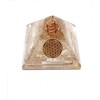 Sawcart Selenite Orgone Crystal Pyramid with Flower of Life Symbol