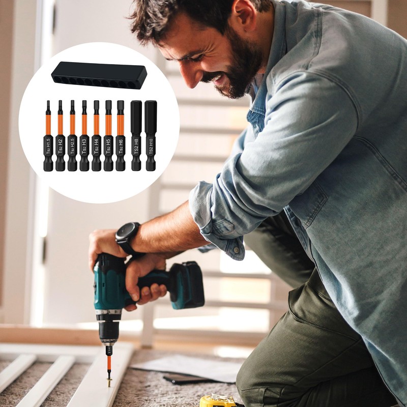 9 x Hex Bit Set, Allen Key Drill Bit Set,