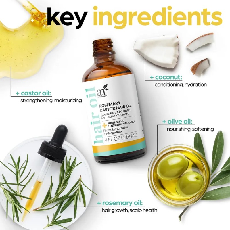 Set De Aceites Capilares Artnaturals Organic Rosemary Castor