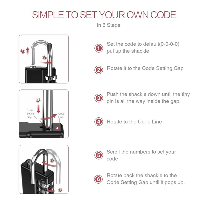 LOFICOPER 2 Pack Combination Lock with 2 Keys, 4 Digit