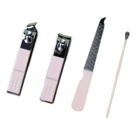KFMX Kit 4 Piezas Cortauñas Set Manicura Pedicura Acero Inoxidabl