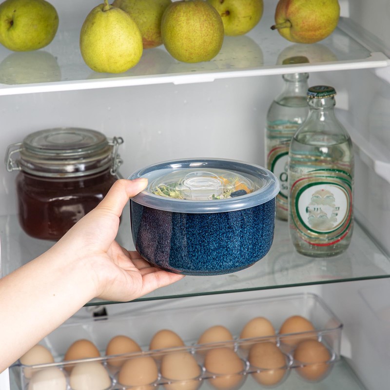 Chubacoo Ceramic Bowls Set with Lids: Set of 4 Microwave