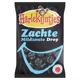 Harlekijntjes Zachte Mildzoute Drop I Soft Mildsalt Licorice Harlequin shaped Candy I 300g 10.6 ounce