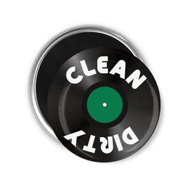 Dishwasher Magnet Clean Dirty Vinyl Record Green Label ~ 3.5" Round Kitchen Magnet