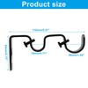 Bonsicoky 2 Pack Heavy Duty Double Curtain Rod Brackets, Black