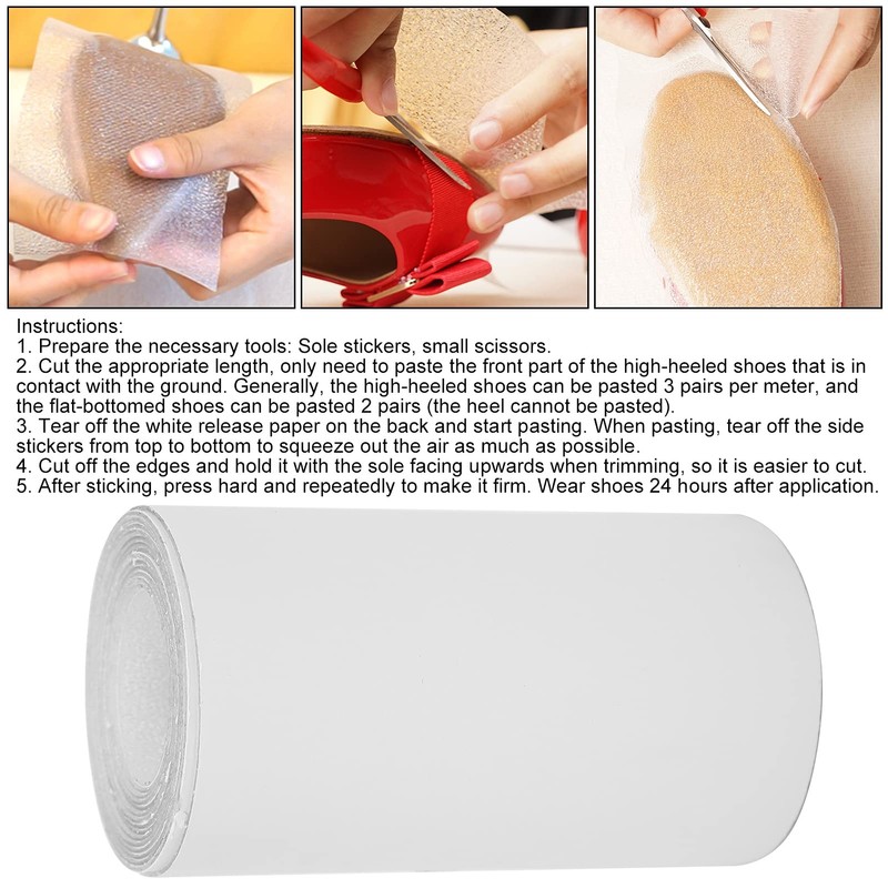 Protector de Suela para Zapatos, Almohadillas Autoadhesivas Transparentes de 3,9