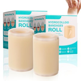 Hydrocolloid Roll, Para el Cuidado de Heridas, Hydrocolloid Bandages Roll, Flexible, Impermeable, Rápida Cicatrización, Aposito Hidrocoloide, Tamaño de Corte（2PCS, 1.5m*5cm）