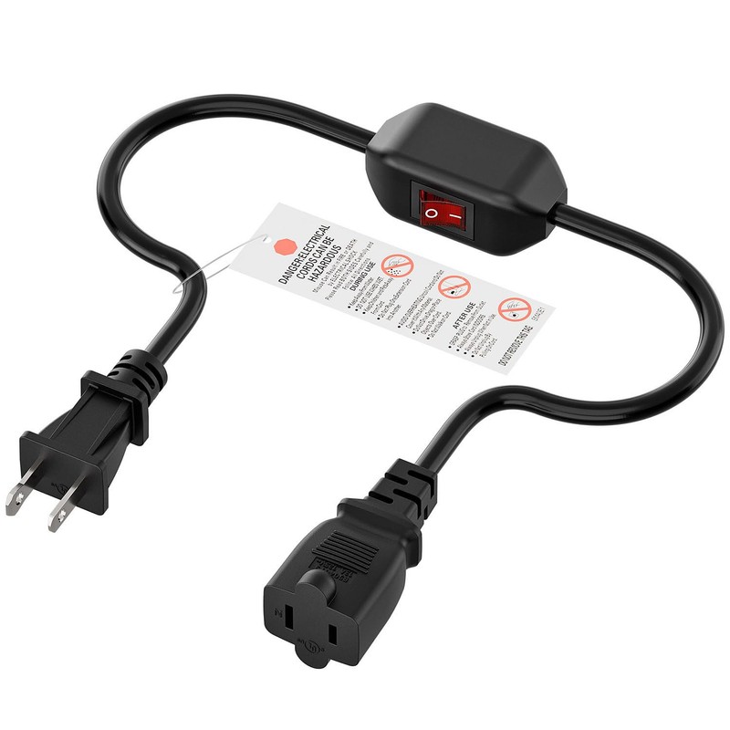 Double Break On Off Switch Extension Cord, 2-Prong/2 Outlet Polarized