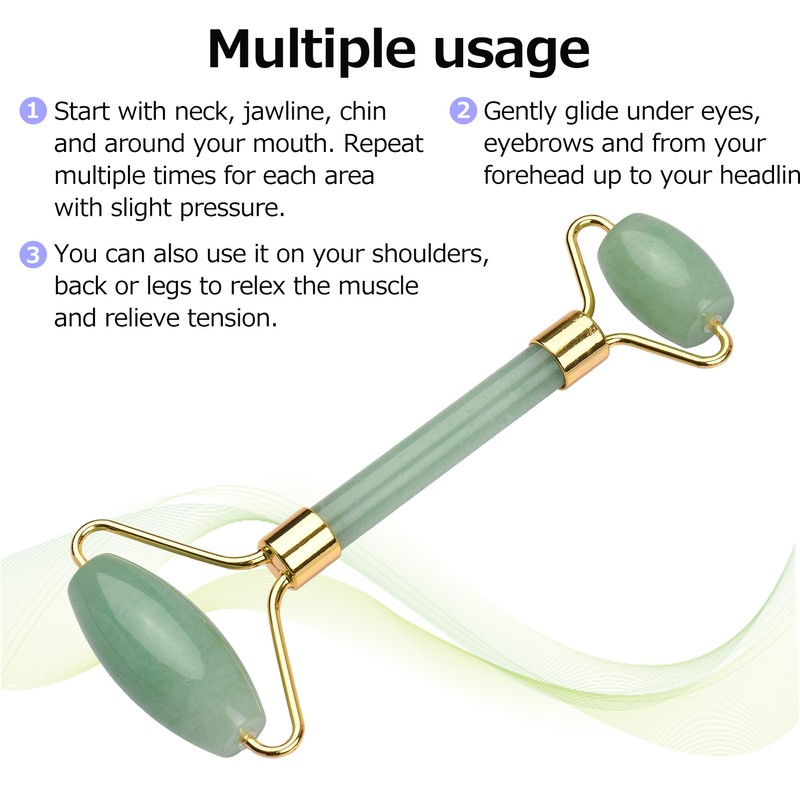 Scraping Plate Natural Jade Set Heart Shaped Crystal Double End