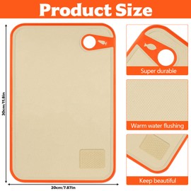 Plastic Chopping Board, Set of 1 Chopping Board, BPA-Free, Chopping Board, Non-Slip Kitchen Board, Chopping Board Set, Dishwasher Safe, with Juice Groove and Grinding Groove (Small, 30 x 20 cm)