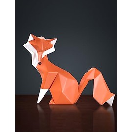 HAUCOZE Zorro Figura Decorativa Animal Escultura Estatua Modern Regalo Interior Arte Resina Decoración del Hogar 20cm