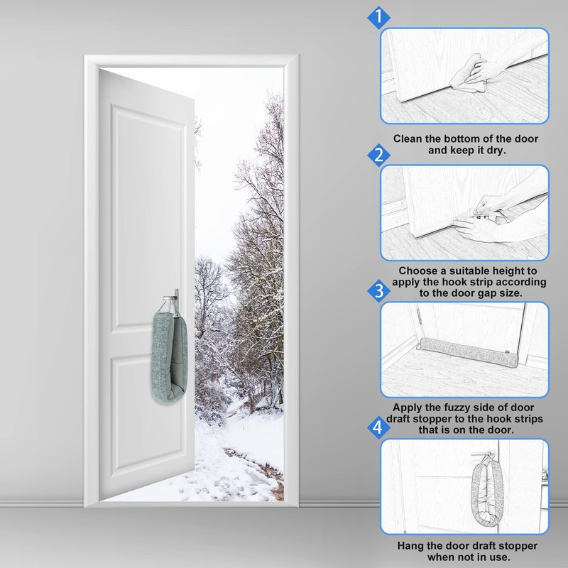 NABOWAN 38" Weighted Under Door Draft Stopper -Triangular Door Draft