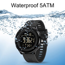 BASUMIU Black Waterproof Work Luxury Dress Tactical Dive Military Digital Man Watches for Men Sports Nice Classic Mens Watches Diver Day Date Running Cool Large Face