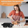 Mini Double Dutch Oven for Sourdough Bread Baking, 2.6QT (Black)