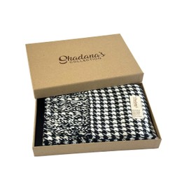 Classic Cashmere Feel Winter Scarf Super Soft Collection (black-withe Houndstooth)