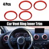 X AUTOHAUX 4 Pcs Red Car Air Conditioner Vent Ring